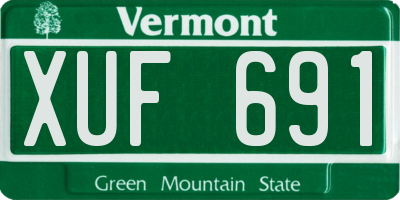 VT license plate XUF691