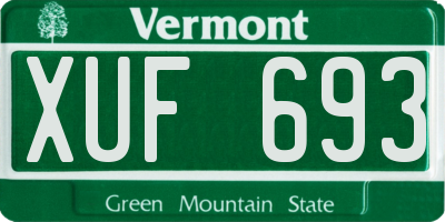 VT license plate XUF693