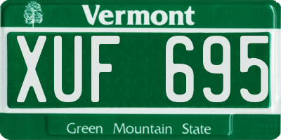 VT license plate XUF695