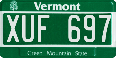 VT license plate XUF697