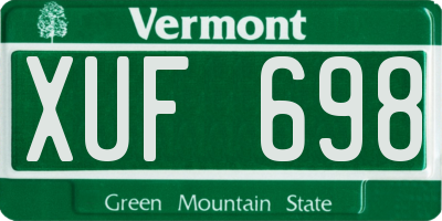 VT license plate XUF698