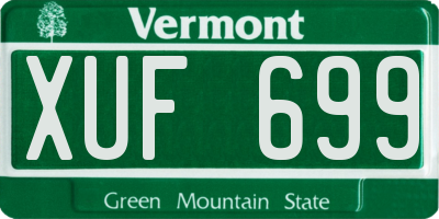 VT license plate XUF699