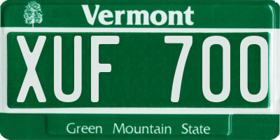 VT license plate XUF700