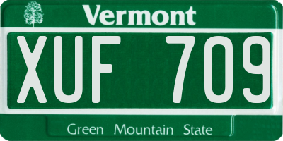 VT license plate XUF709