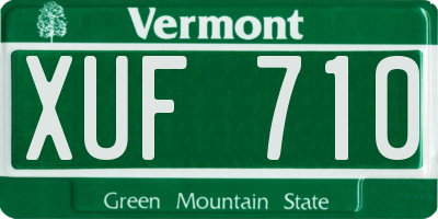 VT license plate XUF710
