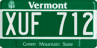 VT license plate XUF712