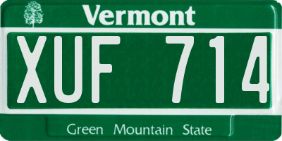 VT license plate XUF714