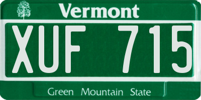 VT license plate XUF715