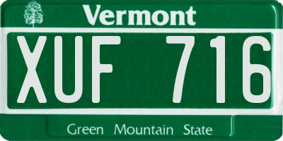 VT license plate XUF716