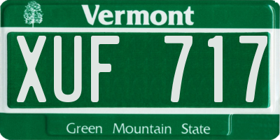 VT license plate XUF717