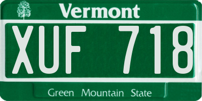 VT license plate XUF718