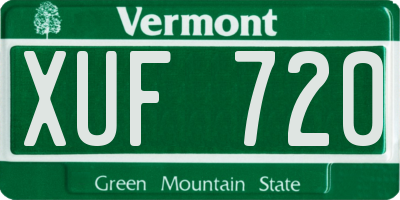 VT license plate XUF720