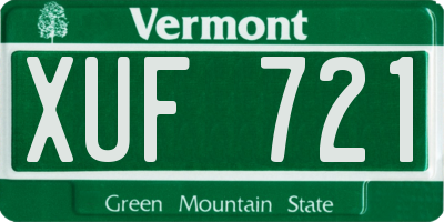 VT license plate XUF721