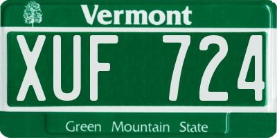 VT license plate XUF724