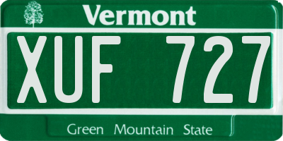 VT license plate XUF727