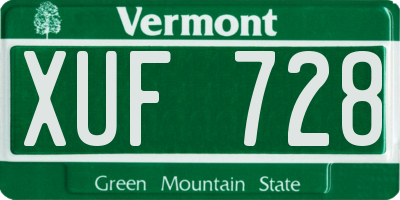 VT license plate XUF728