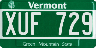 VT license plate XUF729