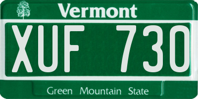 VT license plate XUF730