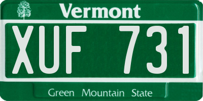 VT license plate XUF731