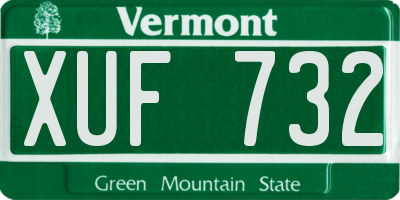 VT license plate XUF732