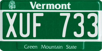 VT license plate XUF733
