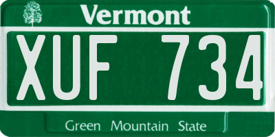 VT license plate XUF734