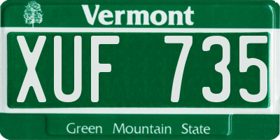 VT license plate XUF735