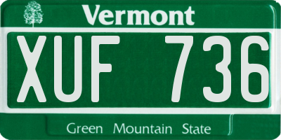 VT license plate XUF736