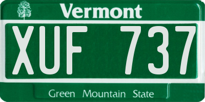 VT license plate XUF737