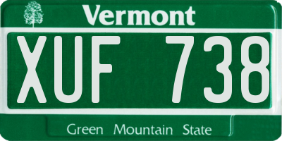 VT license plate XUF738