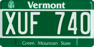 VT license plate XUF740