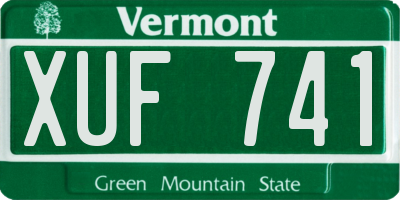 VT license plate XUF741