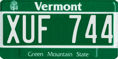 VT license plate XUF744