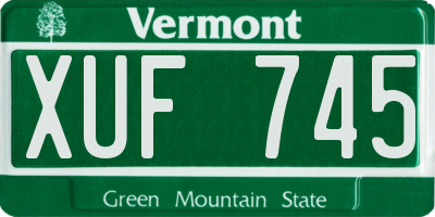 VT license plate XUF745