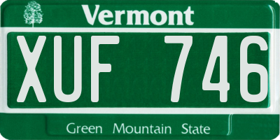 VT license plate XUF746