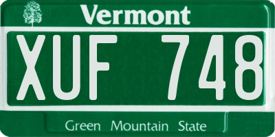 VT license plate XUF748