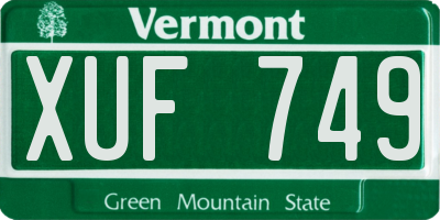 VT license plate XUF749