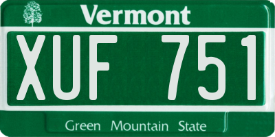 VT license plate XUF751