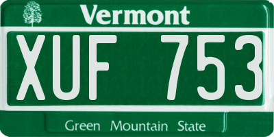 VT license plate XUF753