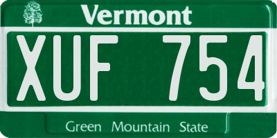 VT license plate XUF754
