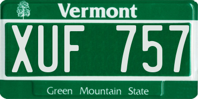 VT license plate XUF757