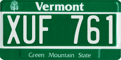 VT license plate XUF761