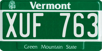 VT license plate XUF763