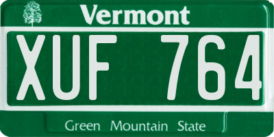 VT license plate XUF764