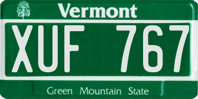 VT license plate XUF767