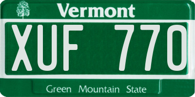 VT license plate XUF770
