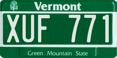 VT license plate XUF771