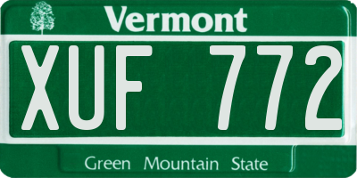 VT license plate XUF772