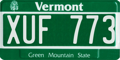 VT license plate XUF773