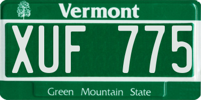 VT license plate XUF775